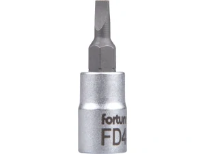 Hlavica zástrčná skrutkovač plochý, 1/4", 4mm, L 37mm, FORTUM